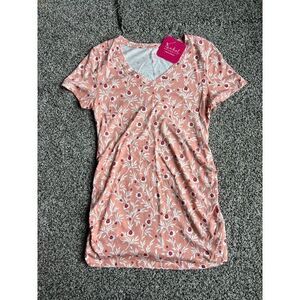 NWT Isabel Maternity women's‎ floral print short sleeve shirt size small